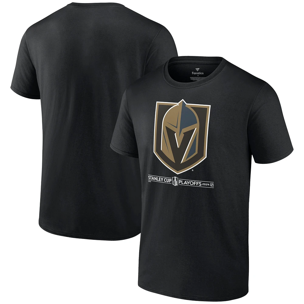 T-shirt Fanatics Black Vegas Golden Knights 2024 pour hommes, séries éliminatoires de la Coupe Stanley