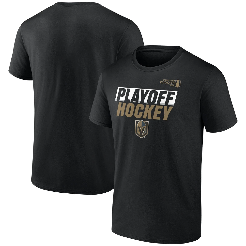 T-shirt Fanatics pour homme, noir, Vegas Golden Knights, éliminatoires de la Coupe Stanley 2025