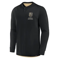 T-shirt Henley à manches longues Adrenaline Push des Golden Knights de Vegas Fanatics pour homme