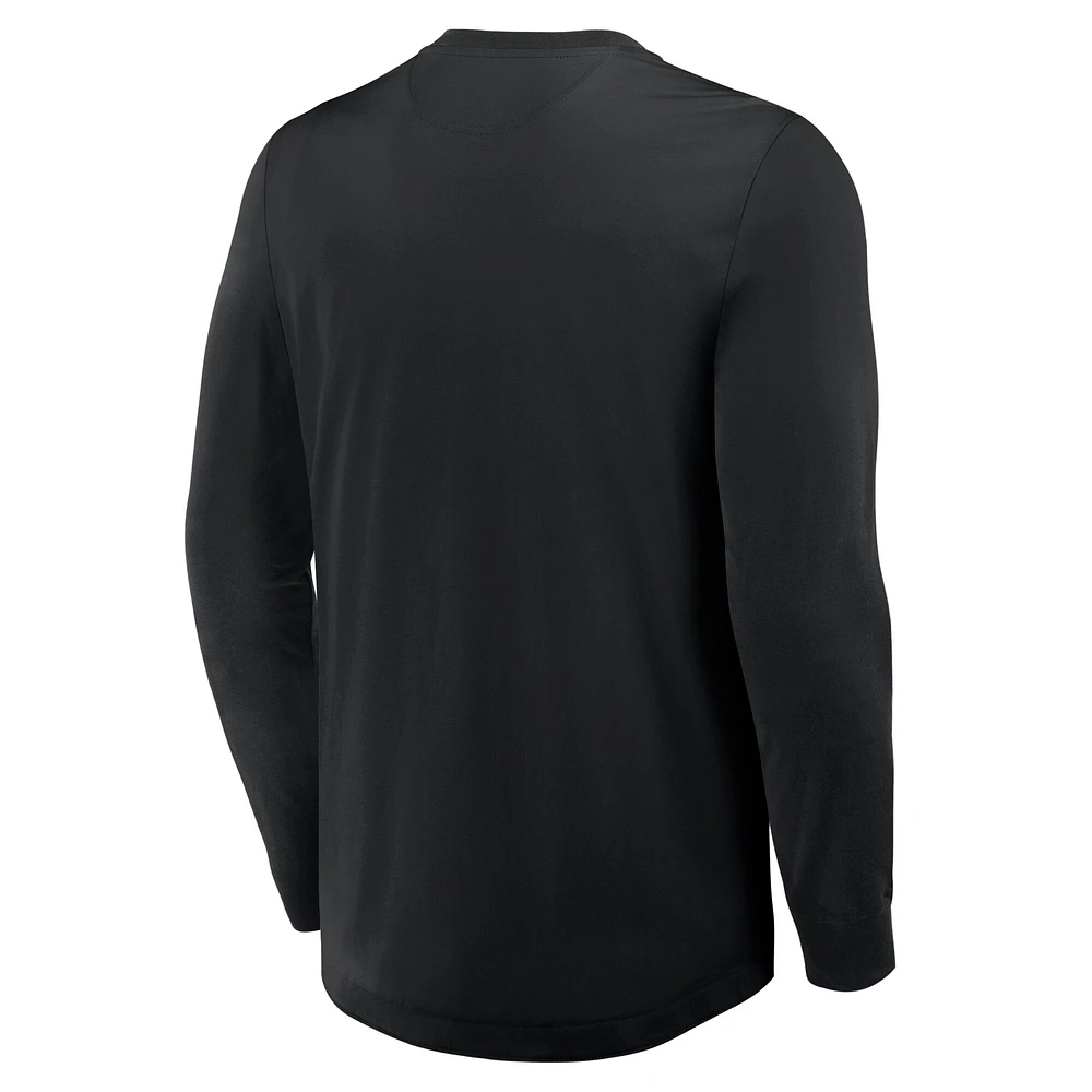 T-shirt Henley à manches longues Adrenaline Push des Golden Knights de Vegas Fanatics pour homme