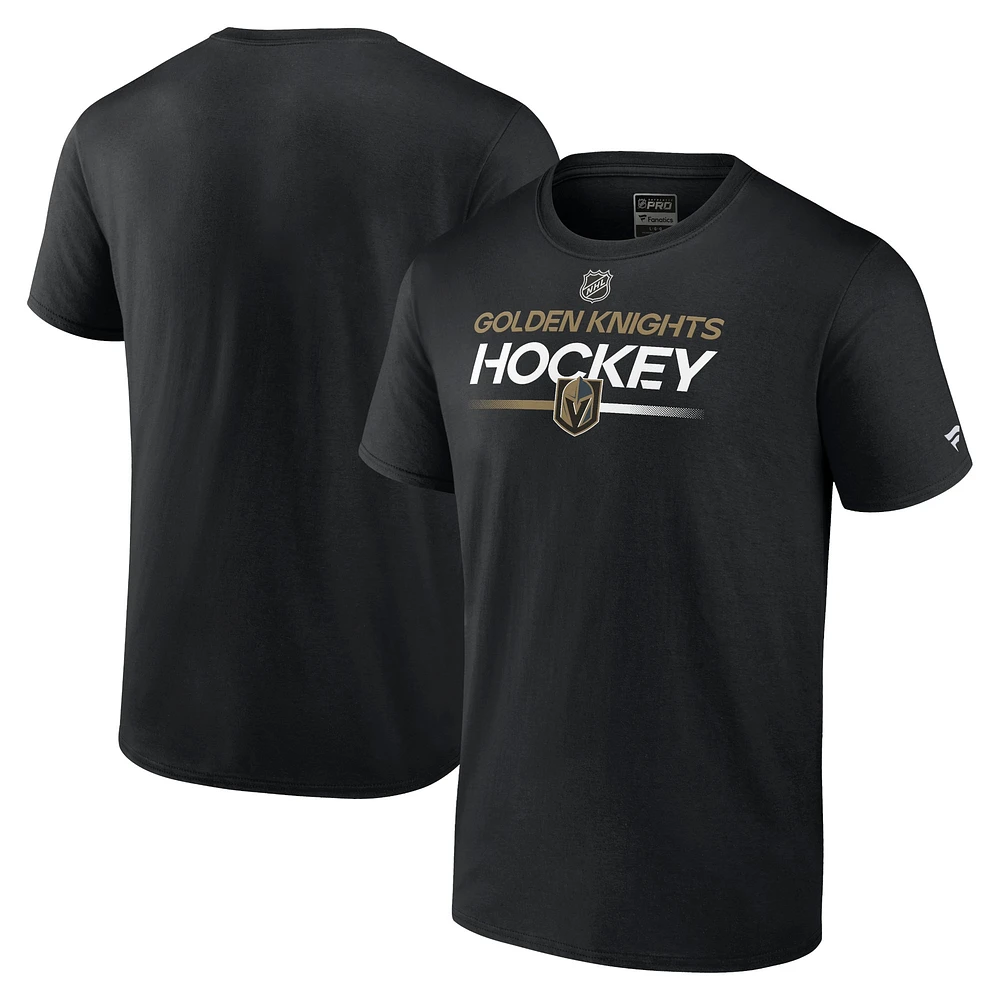 T-shirt primaire professionnel authentique Fanatics Black Vegas Golden Knights pour hommes