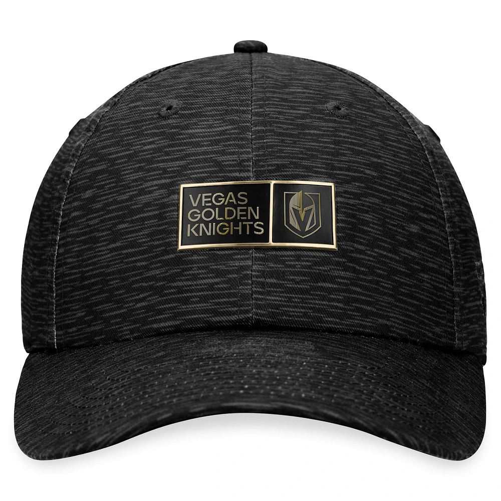 Casquette ajustable authentique Pro Road Fanatics Black Vegas Golden Knights pour hommes