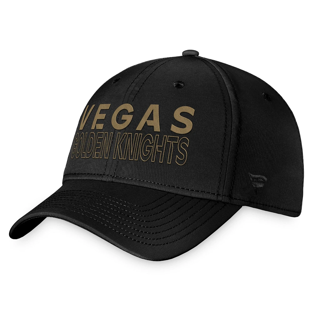 Casquette authentique Pro Road Flex Fanatics Black Vegas Golden Knights pour hommes