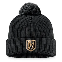 Men's Fanatics Black Vegas Golden Knights Core Primary Logo Cuffed Knit Hat with Pom