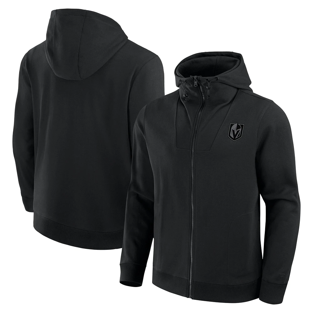 Men's Fanatics  Black Vegas Golden Knights Elements Tonal Primary Tri-Blend Full-Zip Hoodie