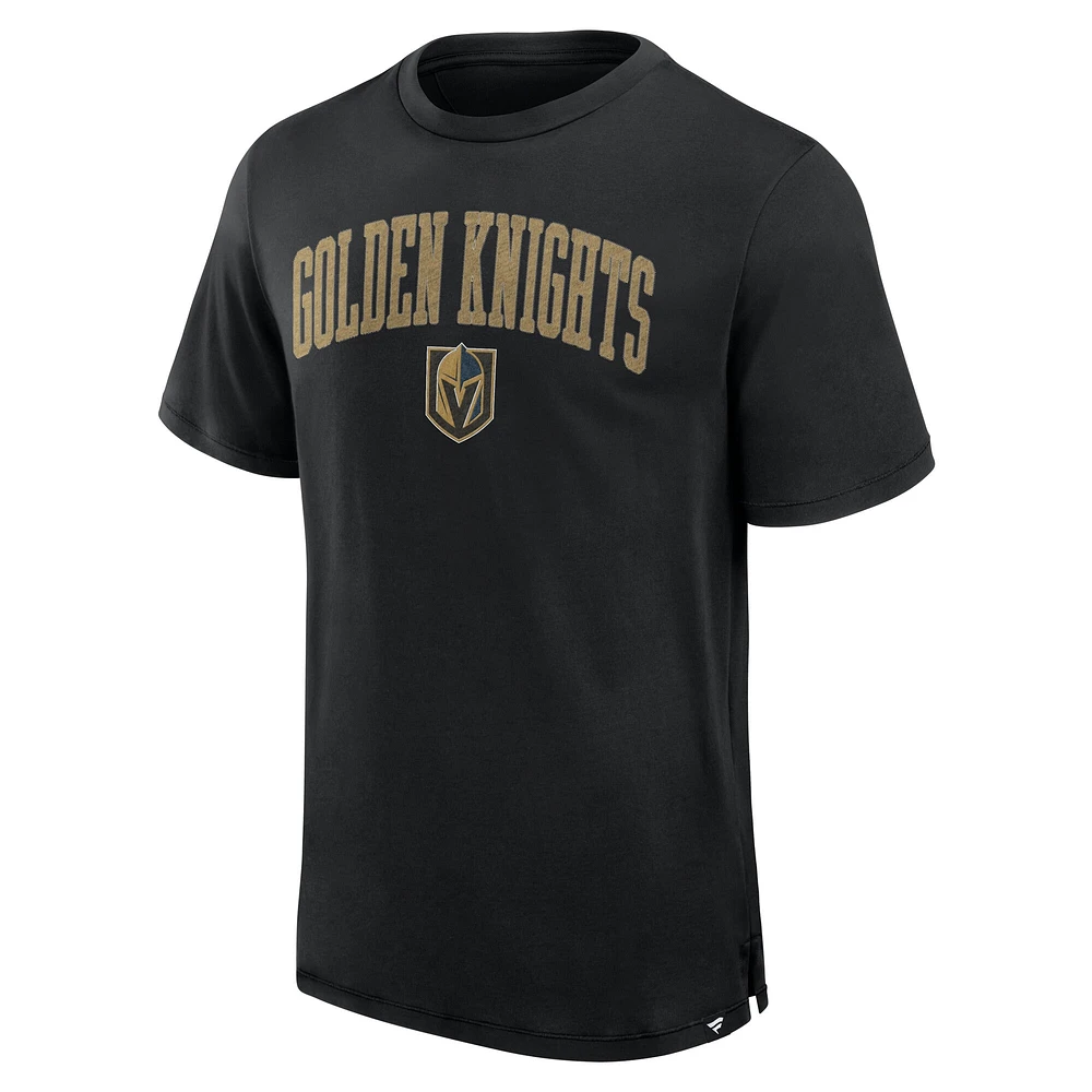 T-shirt Pima surélevé pour hommes Fanatics Black Vegas Golden Knights