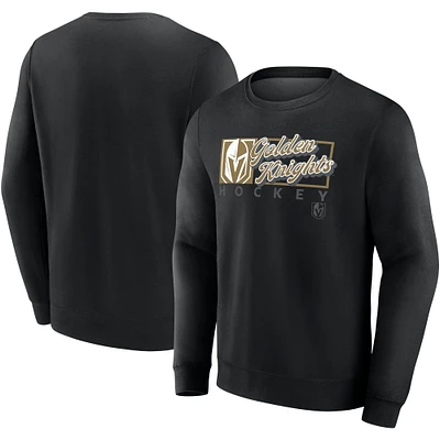 Men's Fanatics Black Vegas Golden Knights Focus Fleece Pullover Sweatshirt