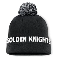 Men's Fanatics  Black Vegas Golden Knights Fundamental High Stick Cuffed Knit Hat with Pom