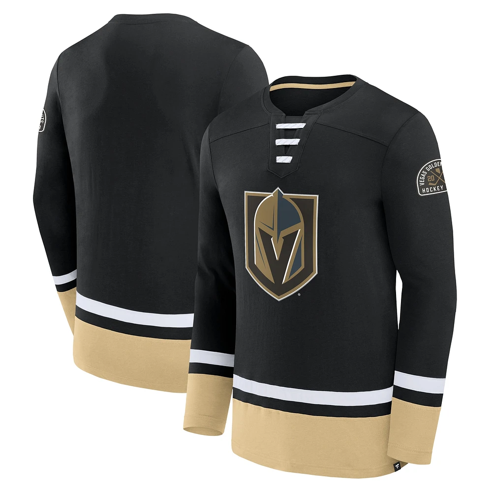 T-shirt à manches longues Fanatics pour hommes, noir, Vegas Golden Knights High Point