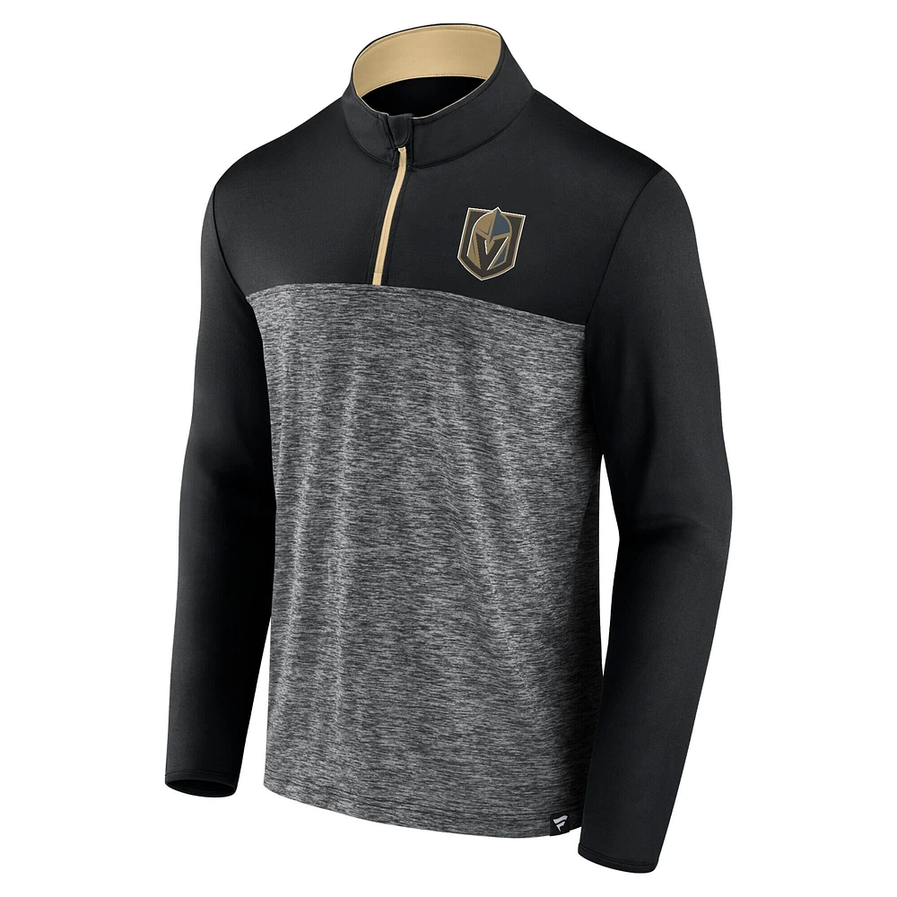 Men's Fanatics Black Vegas Golden Knights Iconic Defender Quarter-Zip Jacket