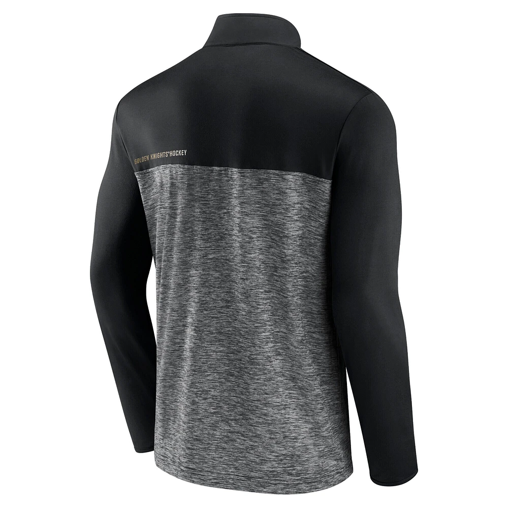 Men's Fanatics Black Vegas Golden Knights Iconic Defender Quarter-Zip Jacket
