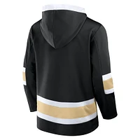 Men's Fanatics Black Vegas Golden Knights Inside Line Fleece Pullover Hoodie