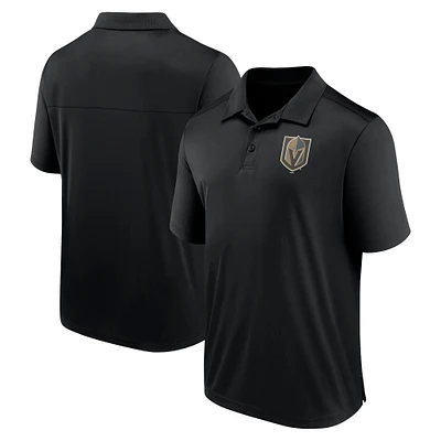 Polo noir Vegas Golden Knights Fanatics pour hommes, bloc latéral gauche