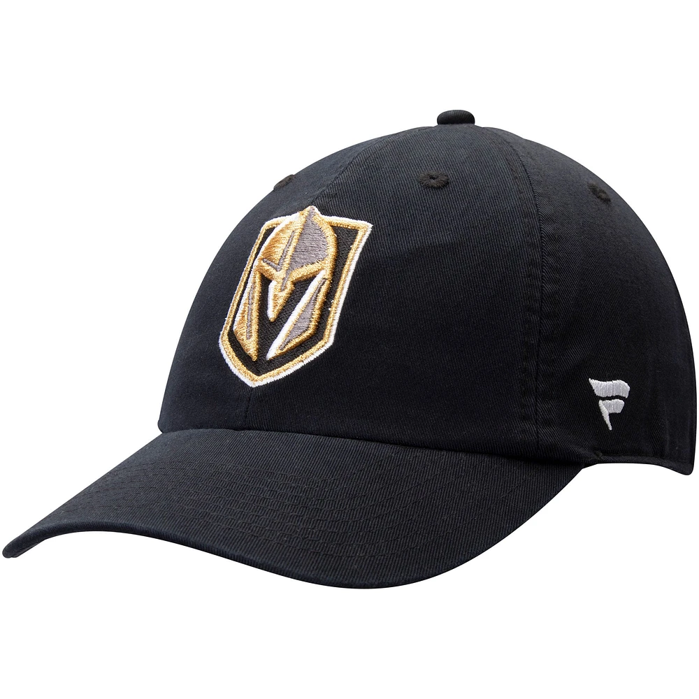 Casquette ajustable avec logo principal Fanatics Black Vegas Golden Knights pour hommes