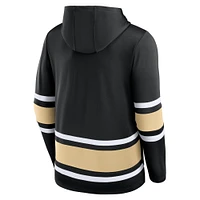 Men's Fanatics Black Vegas Golden Knights Puck Deep Lace-Up Pullover Hoodie