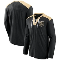 Men's Fanatics Black Vegas Golden Knights Special Edition 2.0 Long Sleeve Lace-Up T-Shirt