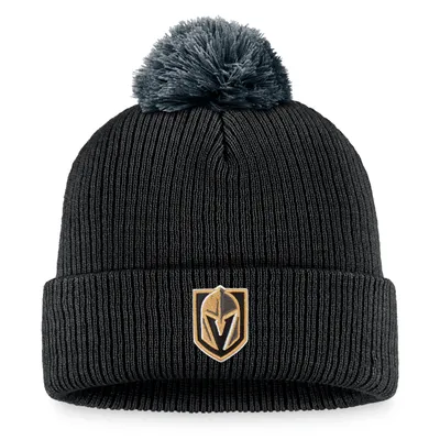 Vegas Golden Knights Fanatics Branded Team Cuffed Knit Hat with Pom - Black