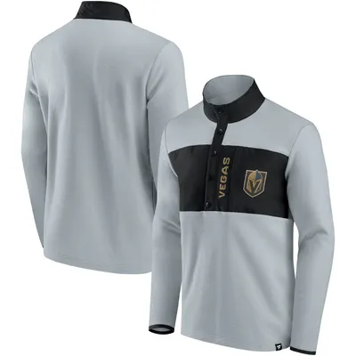 Vegas Golden Knights Fanatics Branded Omni Polar Fleece Quarter-Snap Jacket - Gray/Black