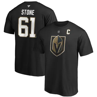 Mark Stone Vegas Golden Knights Fanatics Branded Authentic Stack Player Name & Number Captain Patch T-Shirt - Black