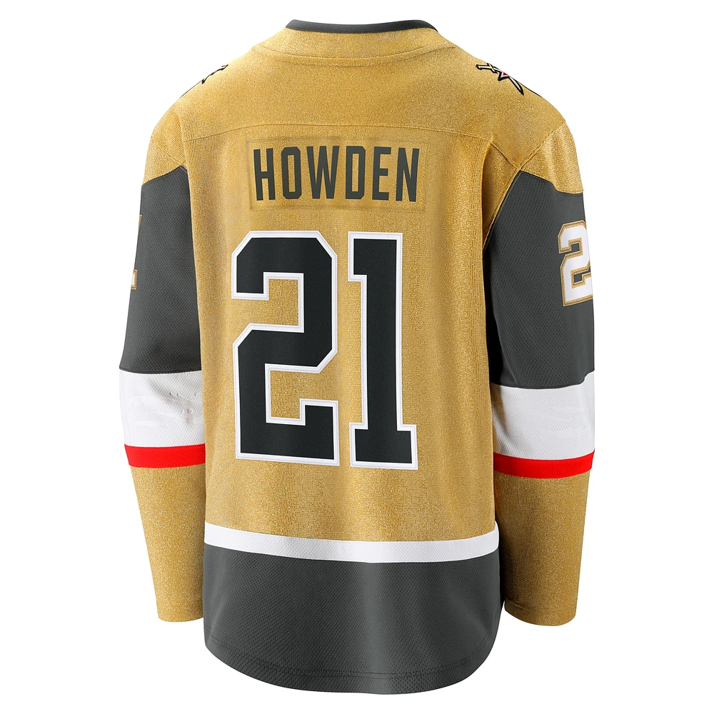 Maillot de joueur fanatiques Brett Howden Gold Vegas Golden Knights Home Premier Breakaway pour hommes