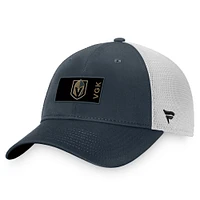 Casquette Snapback Authentic Pro Rink Trucker Fanatics Charbon/Blanc Vegas Golden Knights pour hommes