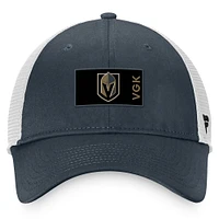 Casquette Snapback Authentic Pro Rink Trucker Fanatics Charbon/Blanc Vegas Golden Knights pour hommes