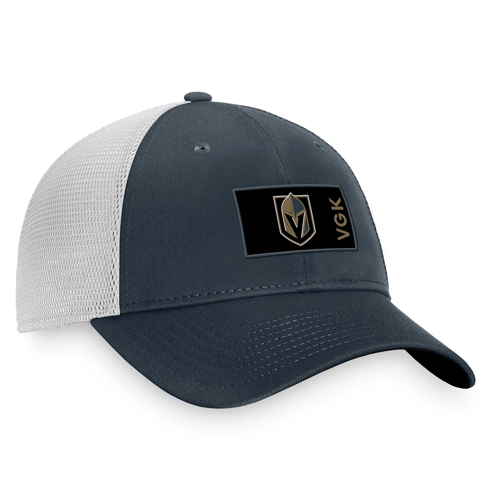 Men's Fanatics Charcoal/White Vegas Golden Knights Authentic Pro Rink Trucker Snapback Hat