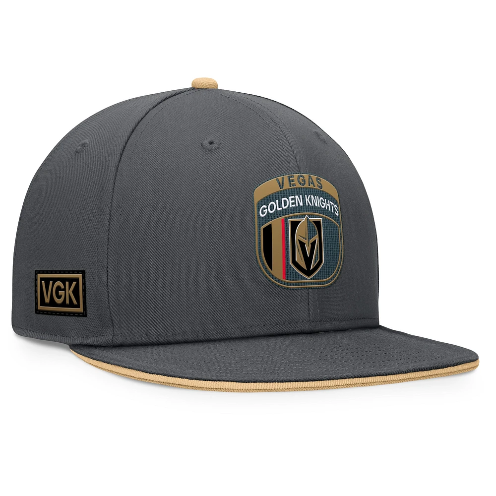 Casquette snapback du repêchage de la LNH 2024 de Vegas Fanatics Charcoal Vegas Golden Knights pour hommes