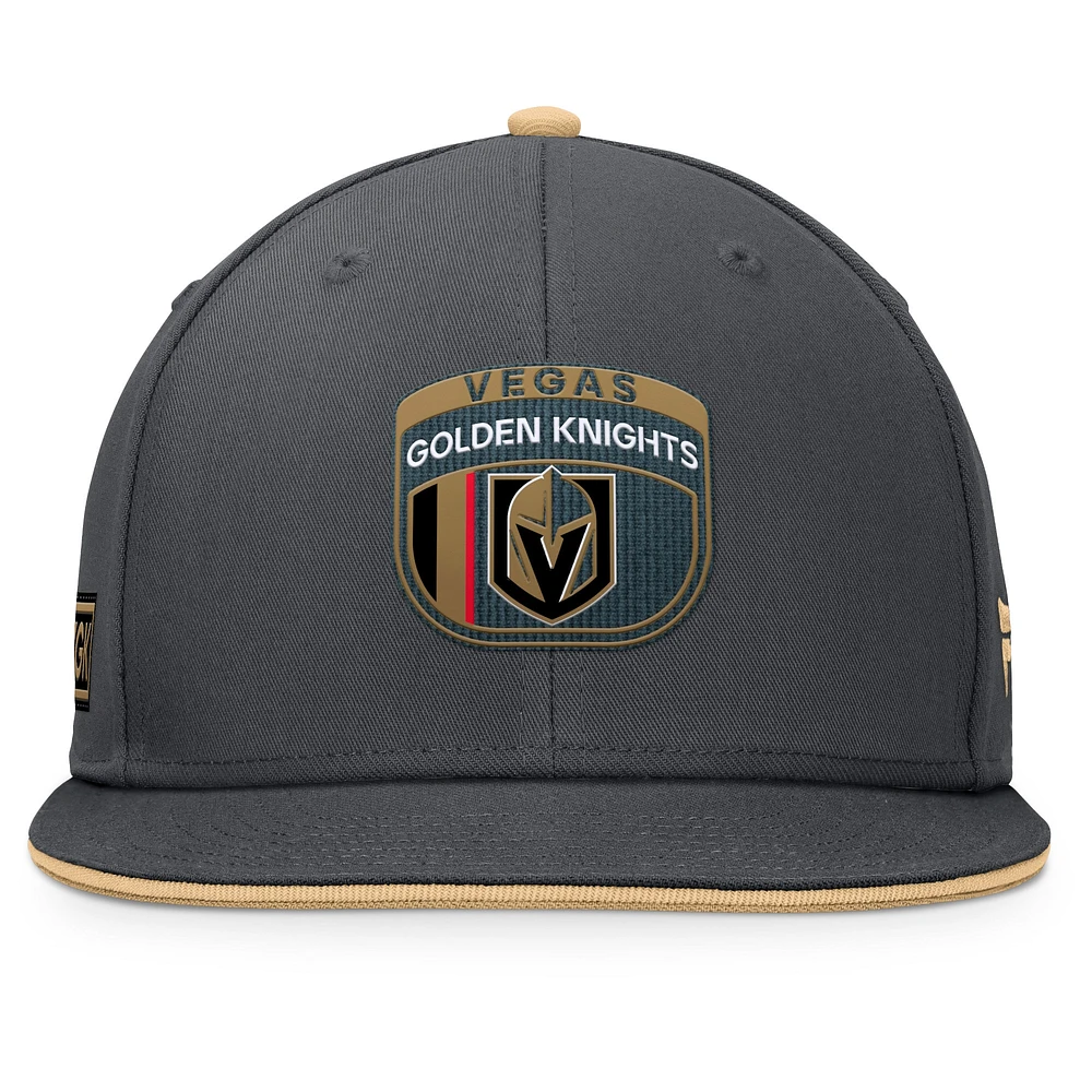 Casquette snapback du repêchage de la LNH 2024 de Vegas Fanatics Charcoal Vegas Golden Knights pour hommes