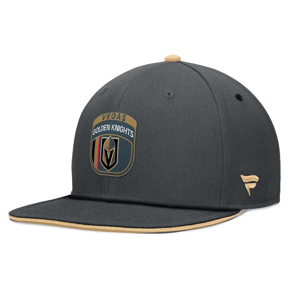 Casquette snapback du repêchage de la LNH 2024 de Vegas Fanatics Charcoal Vegas Golden Knights pour hommes