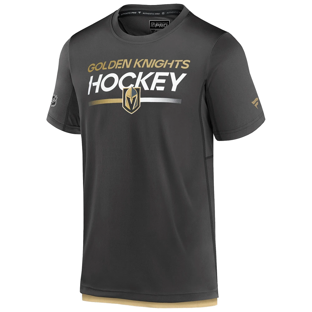 Men's Fanatics  Charcoal Vegas Golden Knights Authentic Pro Tech T-Shirt