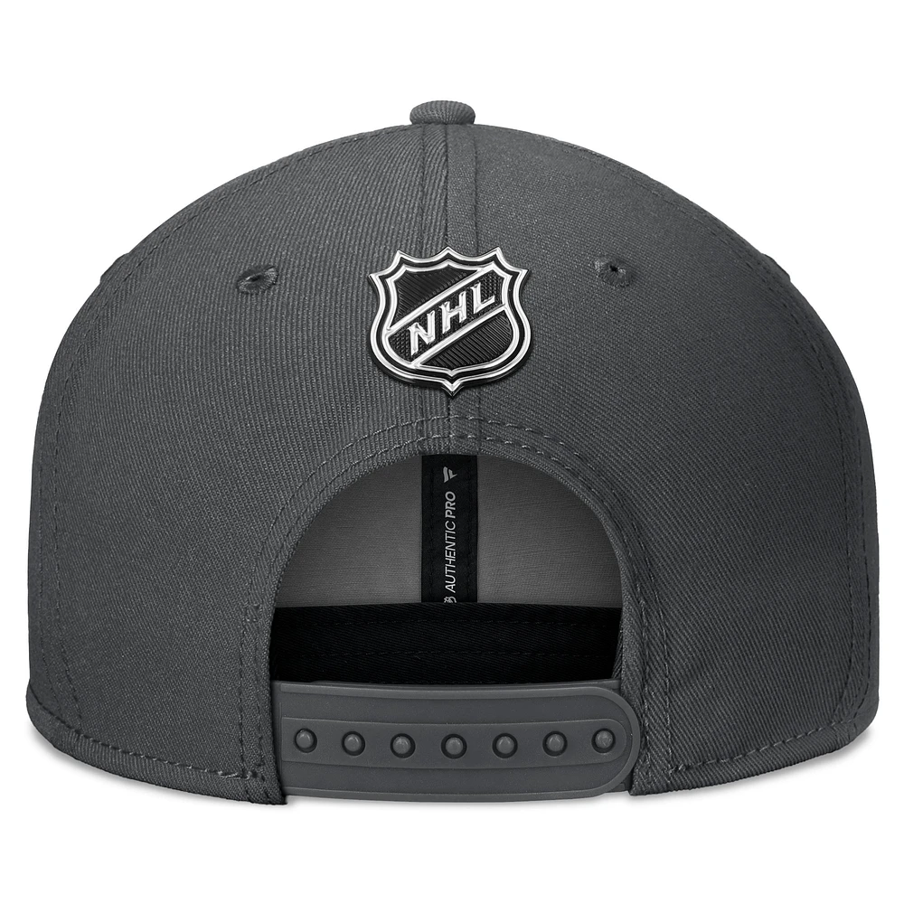 Casquette Snapback Authentic Pro Training Camp Fanatics Charcoal Vegas Golden Knights pour hommes