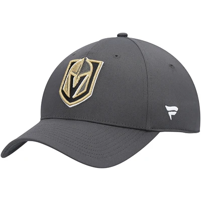 Casquette réglable Fanatics Charcoal Vegas Golden Knights Logo Core pour hommes