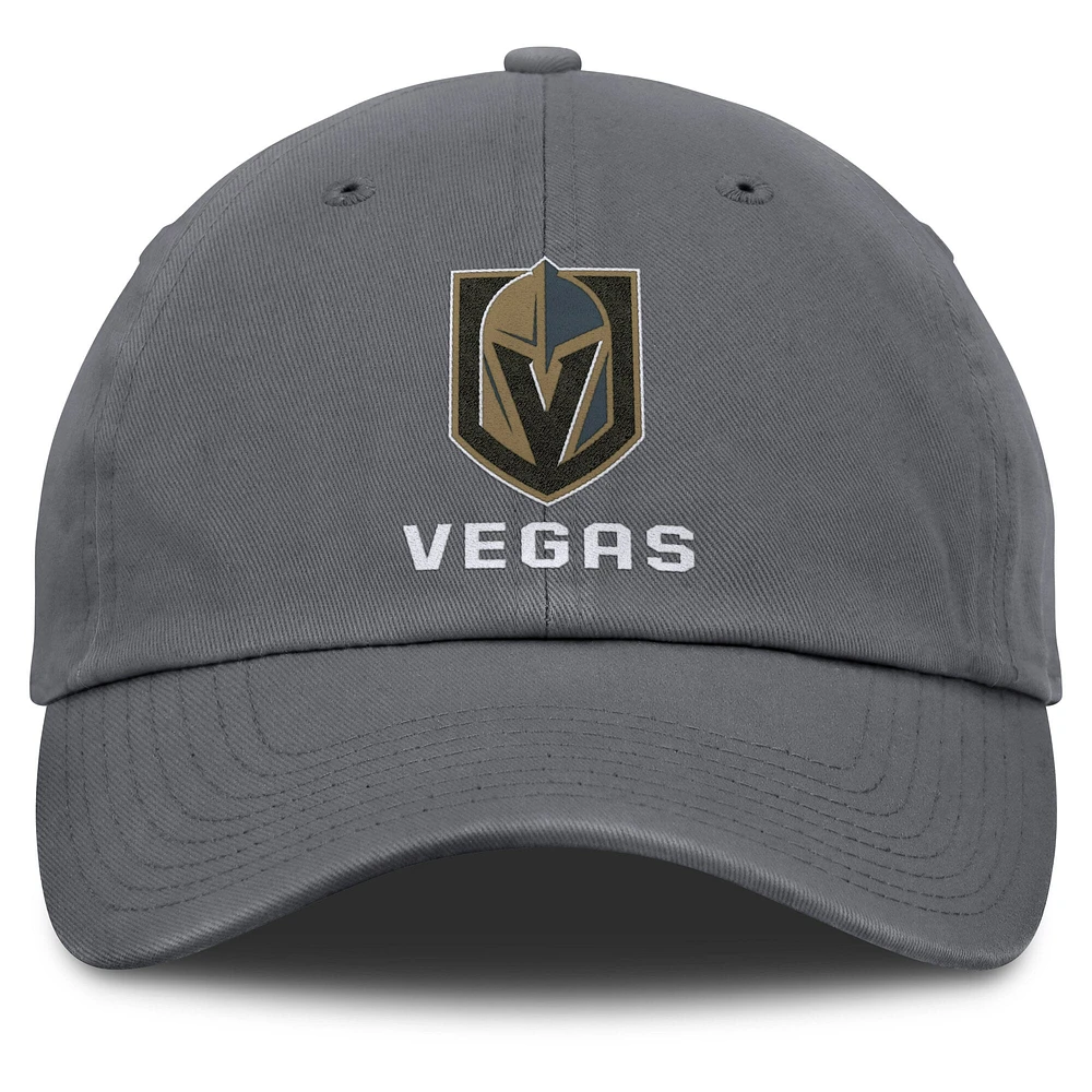 Men's Fanatics Charcoal Vegas Golden Knights Washed Adjustable Hat