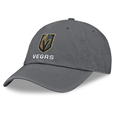 Casquette ajustable délavée pour hommes Fanatics Charcoal Vegas Golden Knights