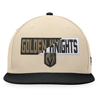 Casquette Snapback Goalaso Vegas Golden Knights Fanatics crème/noir pour hommes