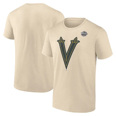 T-shirt avec logo principal classique d'hiver de la LNH 2024 Fanatics Cream Vegas Golden Knights pour hommes