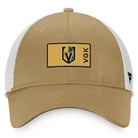 Casquette Snapback Authentic Pro Trucker Fanatics Or/Blanc Vegas Golden Knights pour hommes