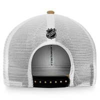 Casquette Snapback Authentic Pro Trucker Fanatics Or/Blanc Vegas Golden Knights pour hommes