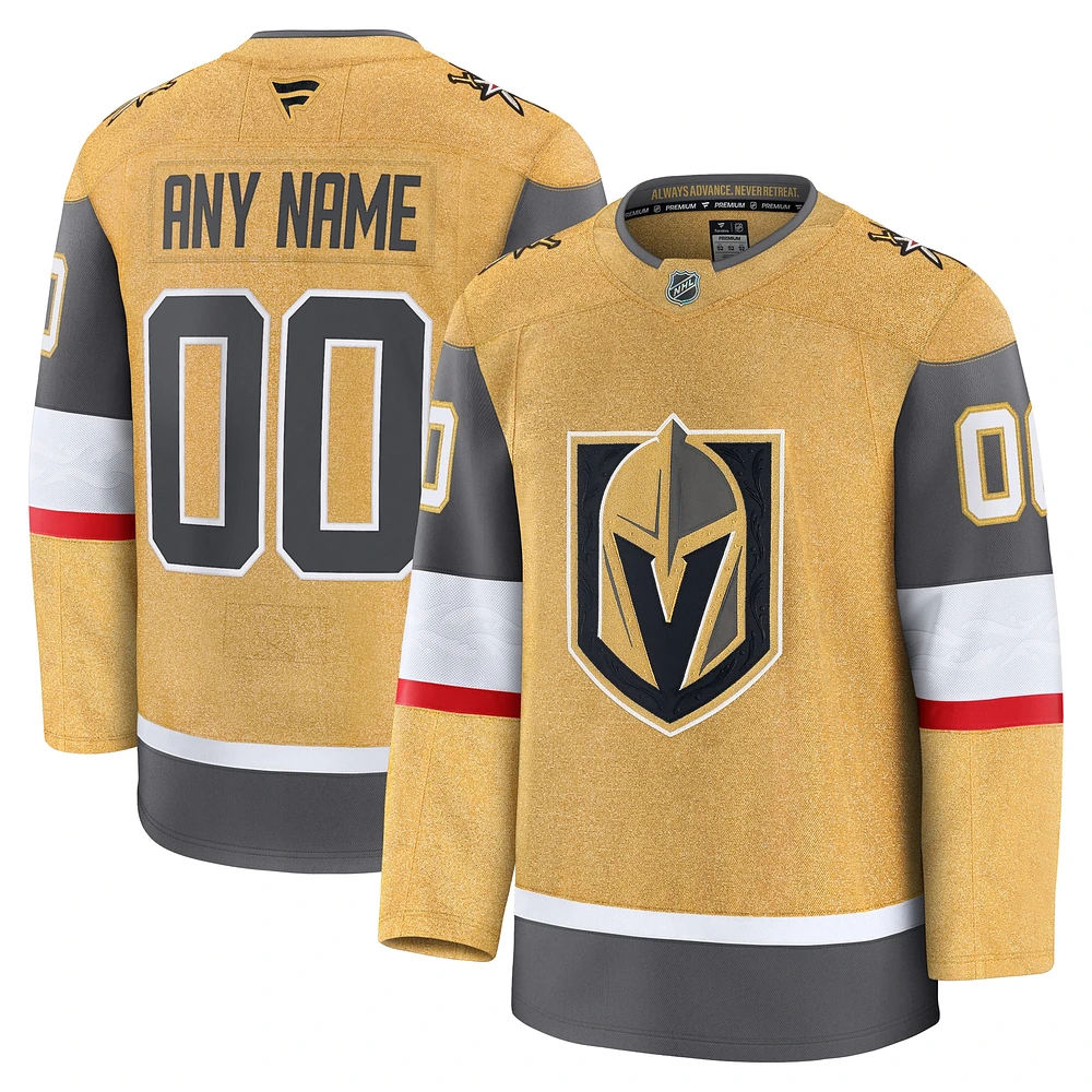 Maillot personnalisé haut de gamme à domicile Vegas Golden Knights Fanatics Gold pour hommes