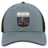 Casquette réglable Vegas Golden Knights Authentic Pro Home Ice Trucker Fanatics gris/noir pour hommes