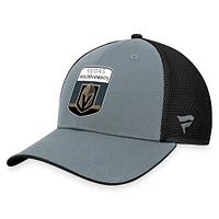 Casquette réglable Vegas Golden Knights Authentic Pro Home Ice Trucker Fanatics gris/noir pour hommes