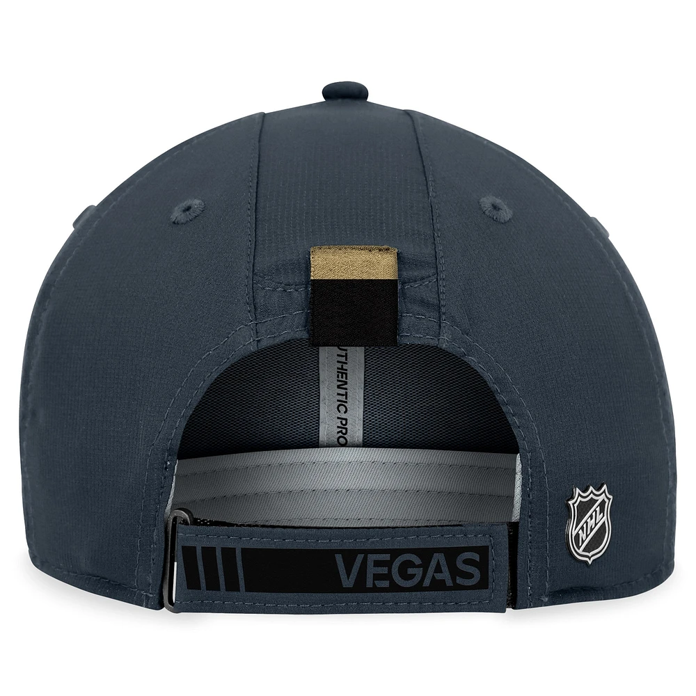 Casquette de performance réglable authentique Pro Fanatics Grey Vegas Golden Knights pour hommes