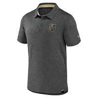 Men's Fanatics  Gray Vegas Golden Knights Authentic Pro Jacquard Polo