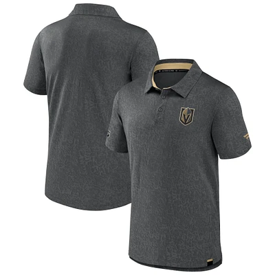 Polo authentique Pro Jacquard Fanatics gris Vegas Golden Knights pour hommes