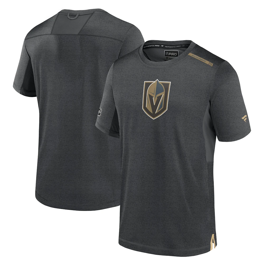 T-shirt gris Vegas Golden Knights Authentic Pro Performance de marque Fanatics pour hommes