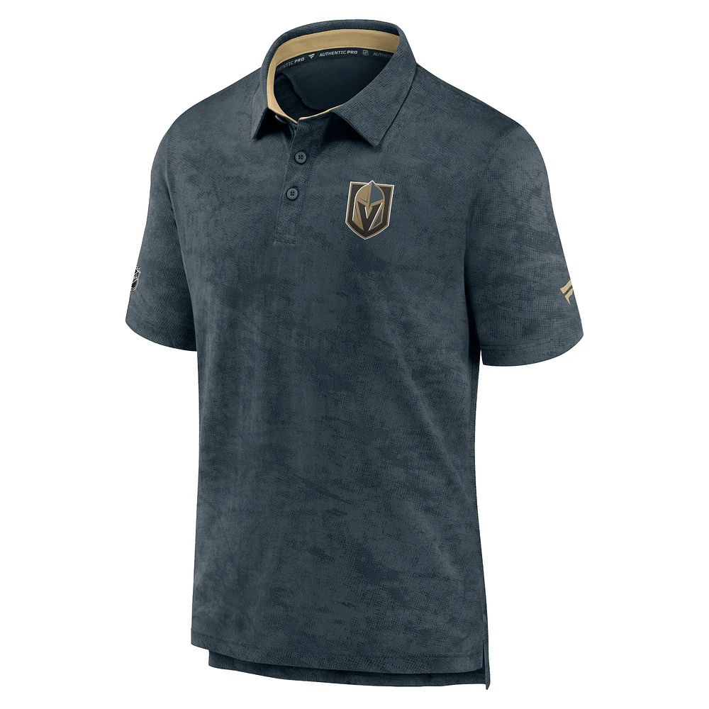 Men's Fanatics Gray Vegas Golden Knights Authentic Pro - Polo