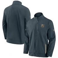 Men's Fanatics Gray Vegas Golden Knights Authentic Pro Rink Coaches Full-Zip Jacket