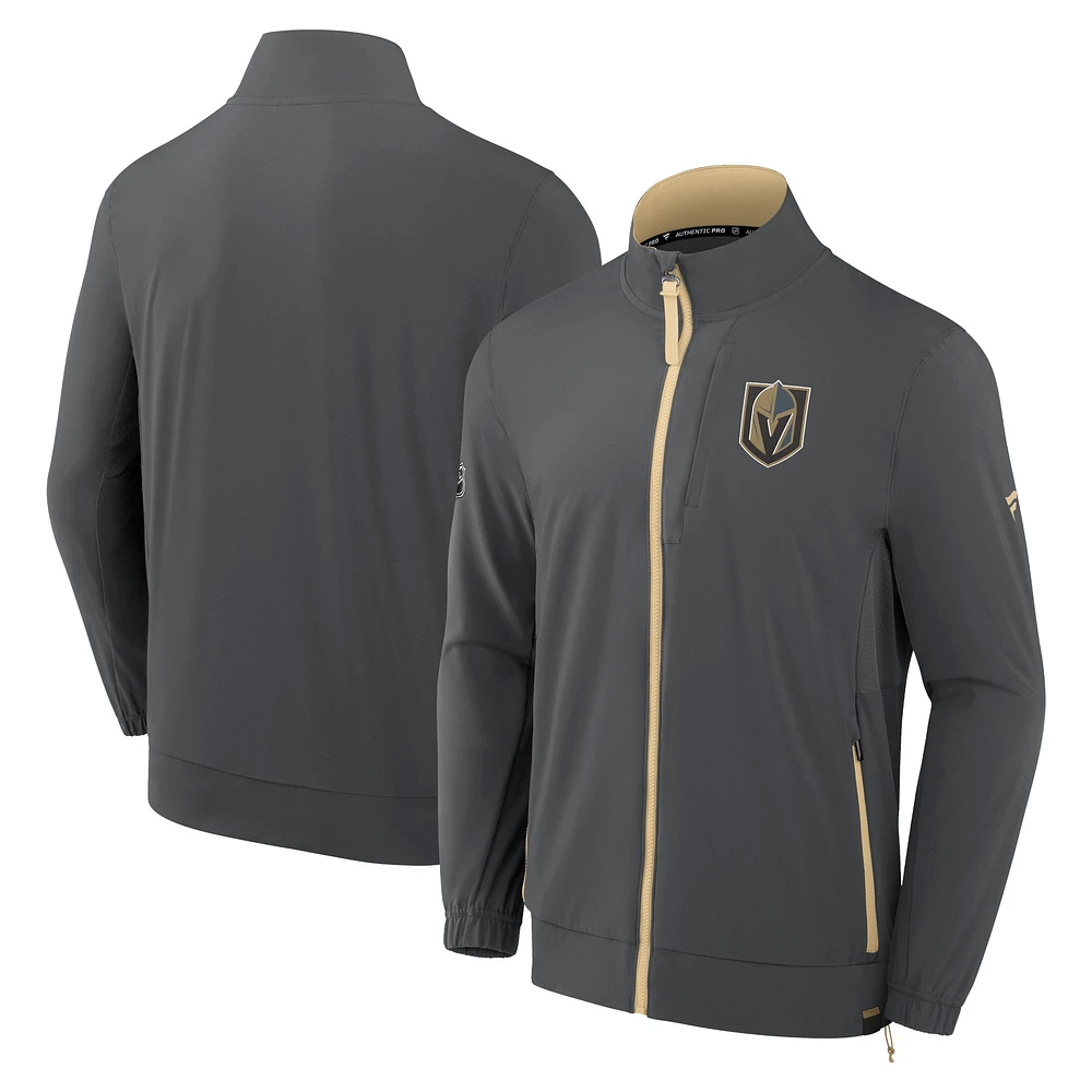 Veste entièrement zippée Fanatics pour hommes, gris Vegas Golden Knights Authentic Pro Rink