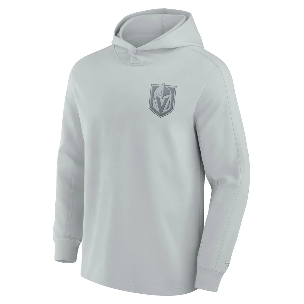 Men's Fanatics Gray Vegas Golden Knights Elements Lightweight Tri-Blend Fleece Hoodie